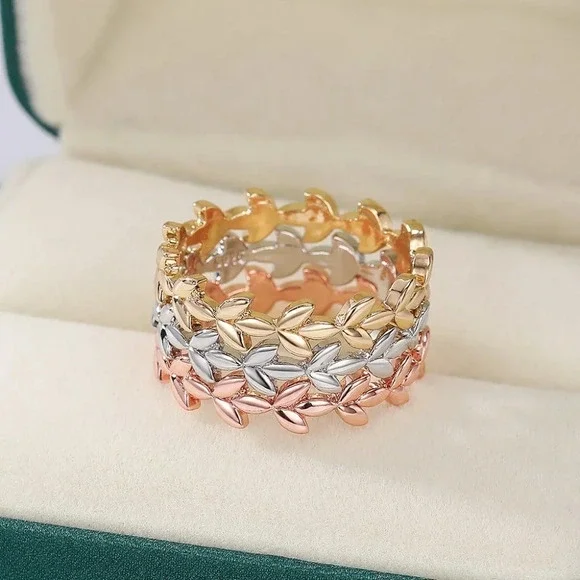 ▶Dainty Yellow Gold Plated Simple Dainty Beautiful Ring for Women/Girl, K947 - Picture 6 of 6